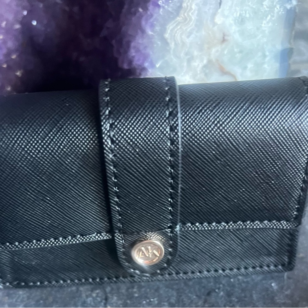 Anne Klein Black Satchel with Gold Accents - Picture 6 of 8